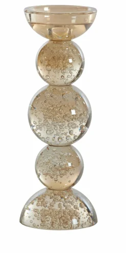 Light en Living Kaarsenhouder Ø10x26,5 cm ITINGA glas bubbel amber