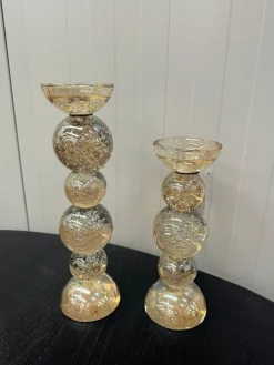 Light en Living Kaarsenhouder Ø10x26,5 cm ITINGA glas bubbel amber