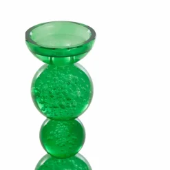 Light en Living Kaarsenhouder Ø9,5x34 cm ITINGA glas bubbel groen