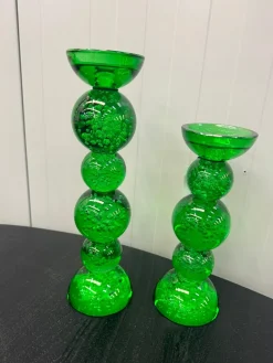 Light en Living Kaarsenhouder Ø9,5x34 cm ITINGA glas bubbel groen