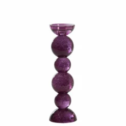 Light en Living Kaarsenhouder Ø9,5x34 cm ITINGA glas bubbel paars
