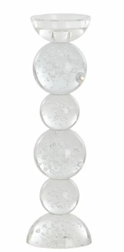 Light en Living Kaarsenhouder Ø9,5x34 cm ITINGA glas bubbel helder