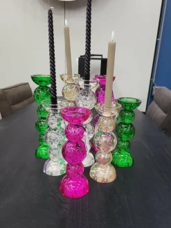 Light en Living Kaarsenhouder Ø9,5x34 cm ITINGA glas bubbel helder