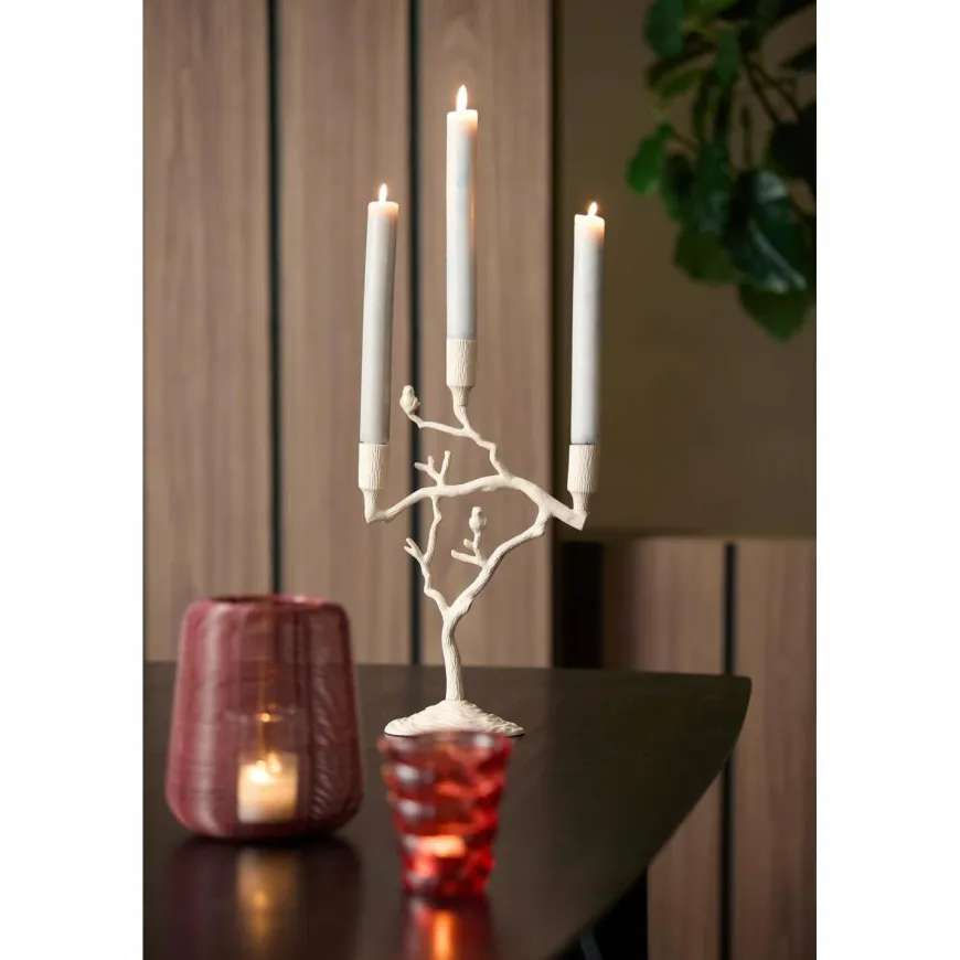 Light en Living Kandelaar 3L 26x11x42 cm JARDIA creme