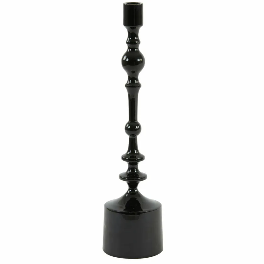 Light en Living Kandelaar Ø10x42 cm SHEVA glanzend zwart