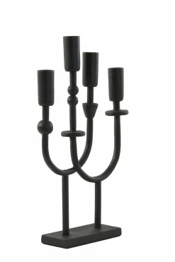 Light en Living Kandelaar 4L 23x6x39 cm NIMARI mat zwart