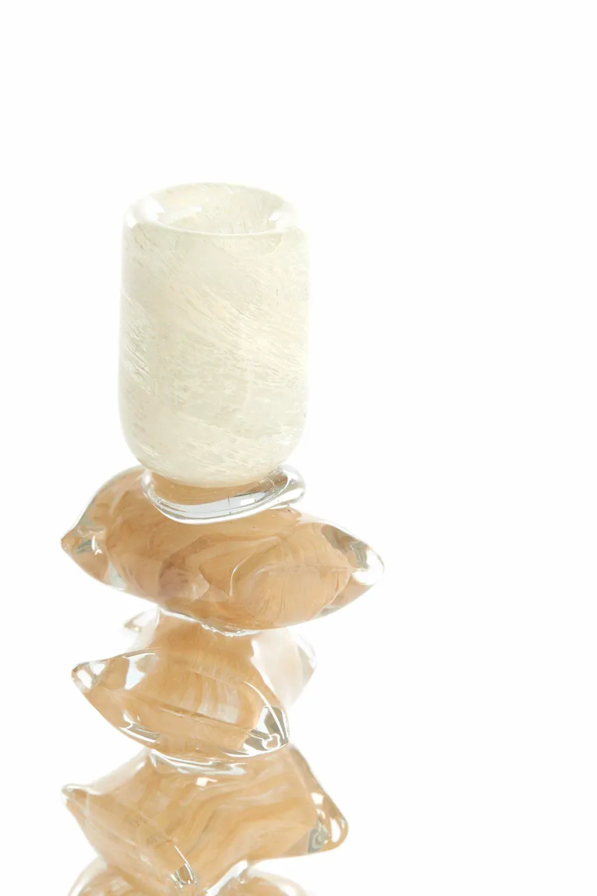 Light en Living Kandelaar Ø11,5X29,5 cm ESTINA creme+bruin