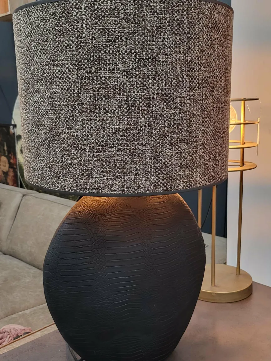 Light en Living Kap cilinder SAVERNA donker bruin - diverse afmetingen