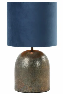 Light en Living Kap cilinder 35-35-30 cm VELOURS petrol blauw