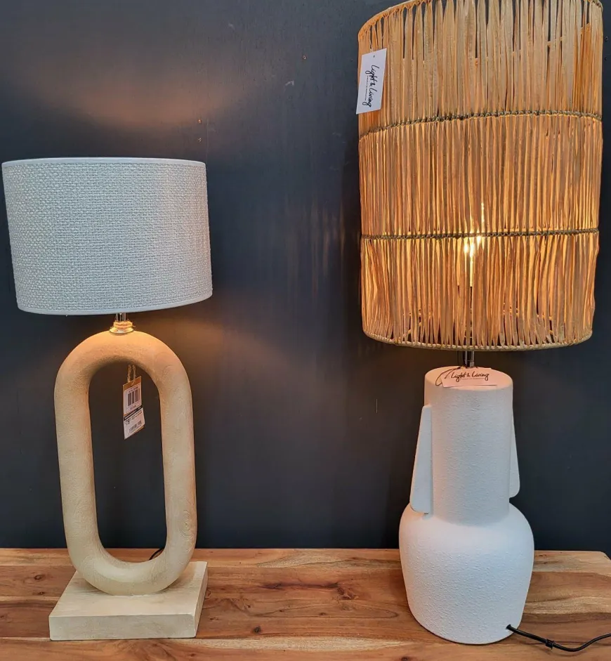 Light en Living Kap cilinder 30-30-40 cm LANZANO raffia naturel
