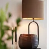Light en Living Kap ovaal recht smal 38x17,5x28 cm VELOURS chocolade bruin