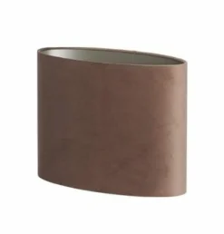 Light en Living Kap ovaal recht smal 38x17,5x28 cm VELOURS chocolade bruin