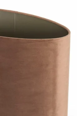 Light en Living Kap ovaal recht smal 38x17,5x28 cm VELOURS chocolade bruin