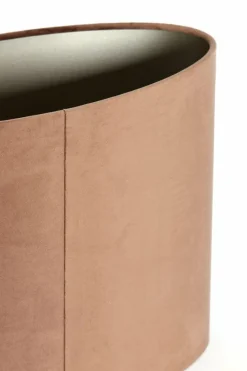 Light en Living Kap ovaal recht smal 38x17,5x28 cm VELOURS chocolade bruin