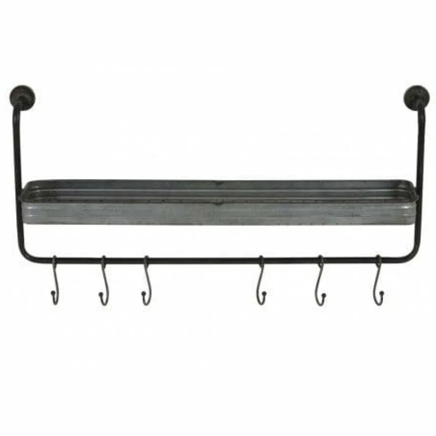 Light en Living Kapstok 6 haaks 79x16x32 cm GIBARA zink