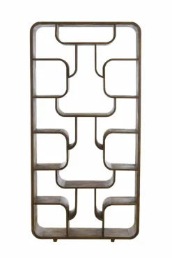 Light en Living Kast open 100x30x200 cm LABARE grijs-donker bruin