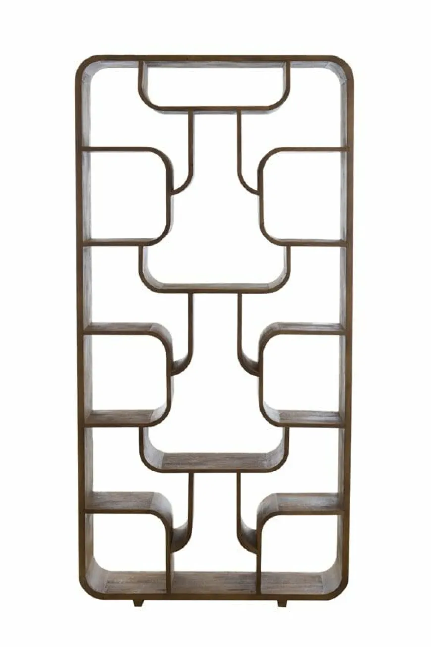 Light en Living Kast open 100x30x200 cm LABARE grijs-donker bruin