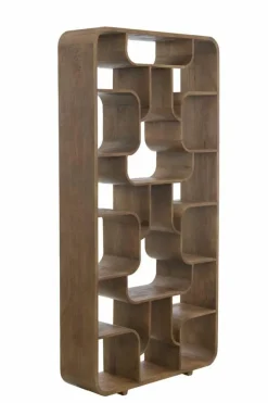 Light en Living Kast open 100x30x200 cm LABARE grijs-donker bruin