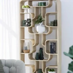 Light en Living Kast open 100x30x200 cm LABARE mat naturel