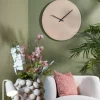 Light en Living Klok Ø74 cm LICOLA mat zand+licht bruin gespikkeld