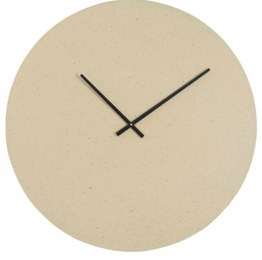 Light en Living Klok Ø74 cm LICOLA mat zand+licht bruin gespikkeld