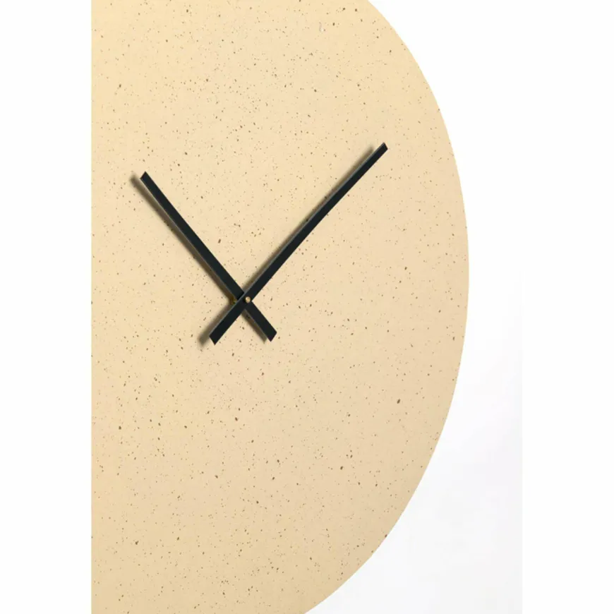 Light en Living Klok Ø74 cm LICOLA mat zand+licht bruin gespikkeld