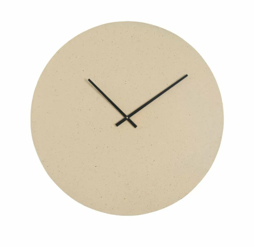 Light en Living Klok Ø74 cm LICOLA mat zand+licht bruin gespikkeld