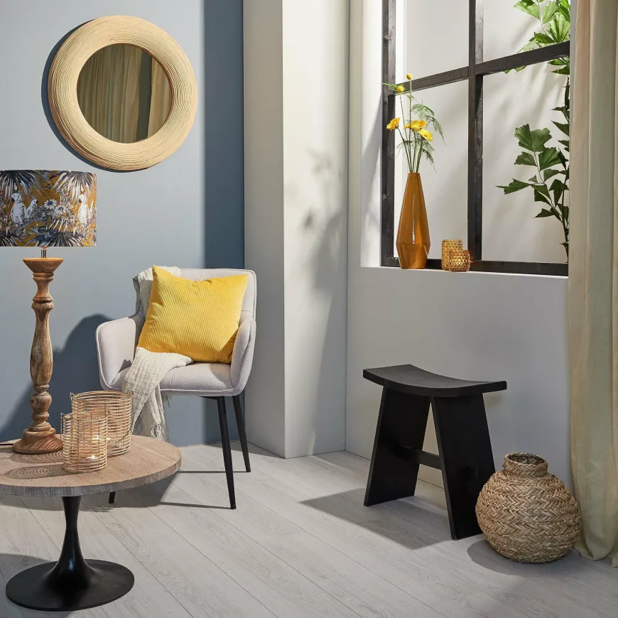 Light en Living Kruk 47x24x50 cm NIEKE zwart
