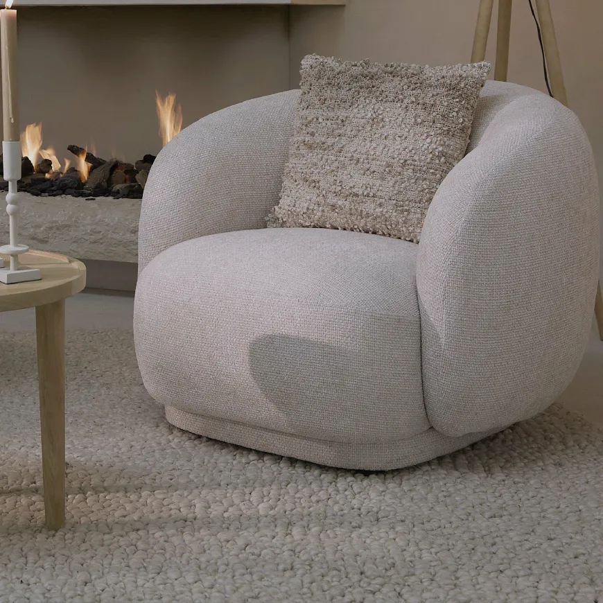 Light en Living Kussen 45x45 cm MEZOKI bouclé light brown