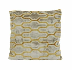 Light en Living Kussen 45x45 cm JEMBANA velvet zand+okergeel