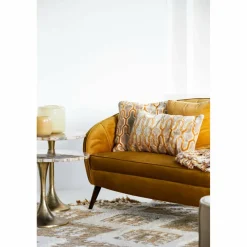 Light en Living Kussen 45x45 cm JEMBANA velvet zand+okergeel