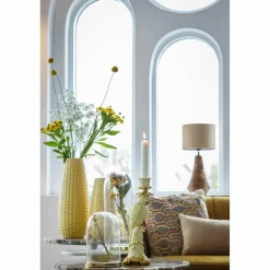 Light en Living Kussen 45x45 cm JEMBANA velvet zand+okergeel