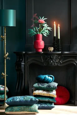 Light en Living Kussen 33x33 cm KNOT velvet petrol