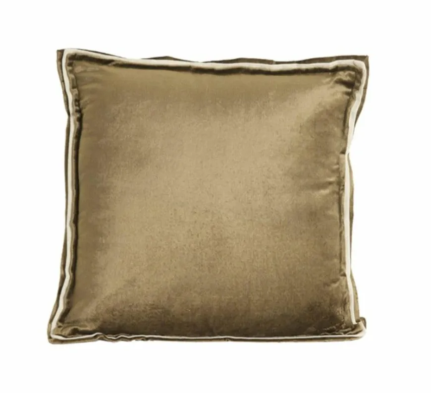 Light en Living Kussen 45x45 cm BAXLEY velvet groen+linnen naturel