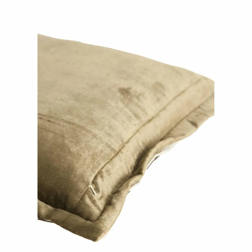 Light en Living Kussen 45x45 cm BAXLEY velvet groen+linnen naturel