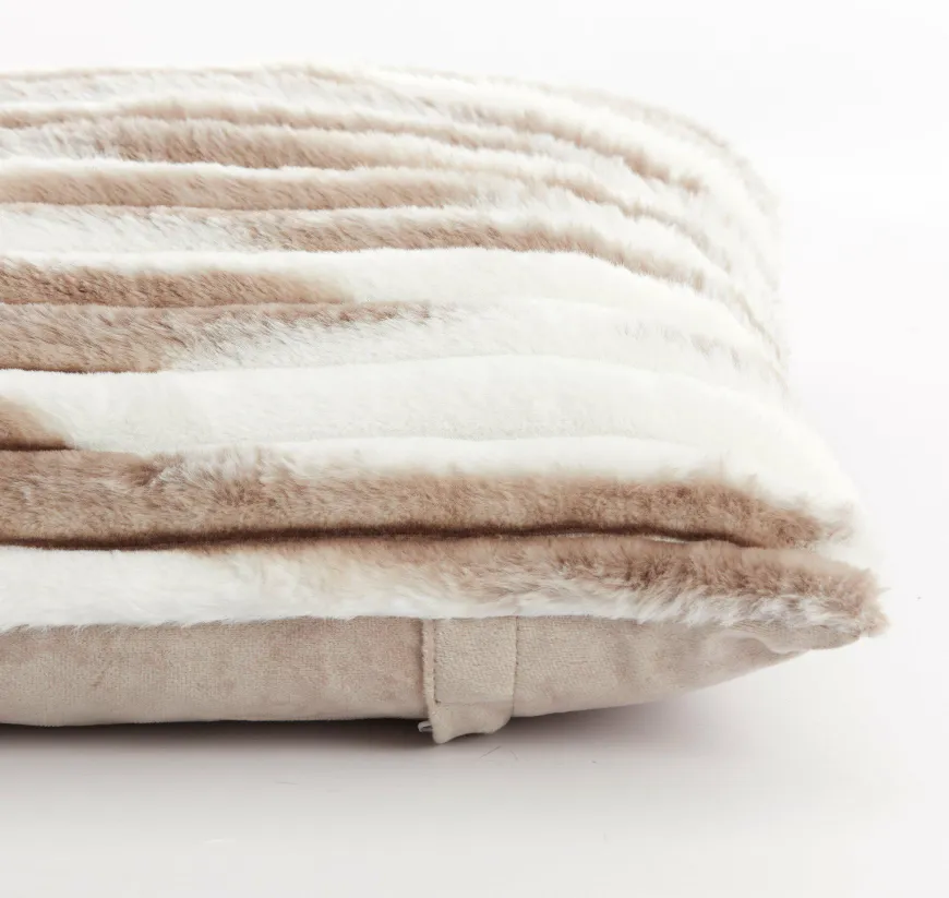 Light en Living Kussen 45x45 cm MABLY velvet crème-bruin