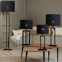Light en Living Lampenkap cilinder 40-40-30 cm LIVIGNO zwart