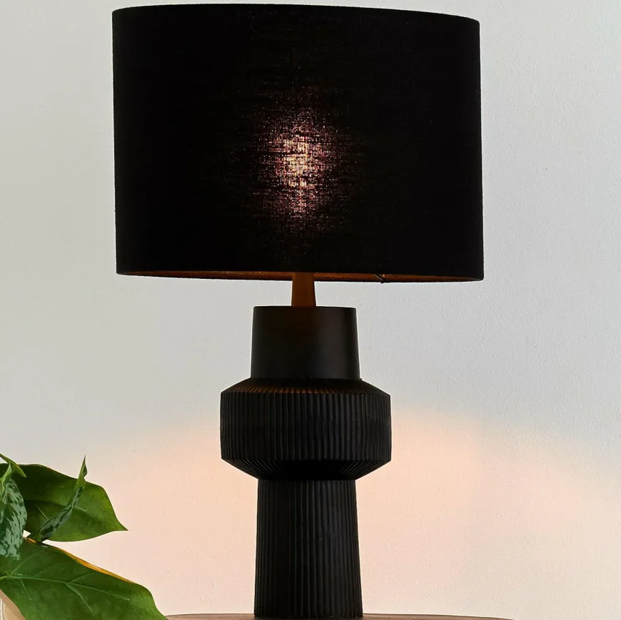 Light en Living Lampenkap cilinder 35-35-25 cm LIVIGNO zwart