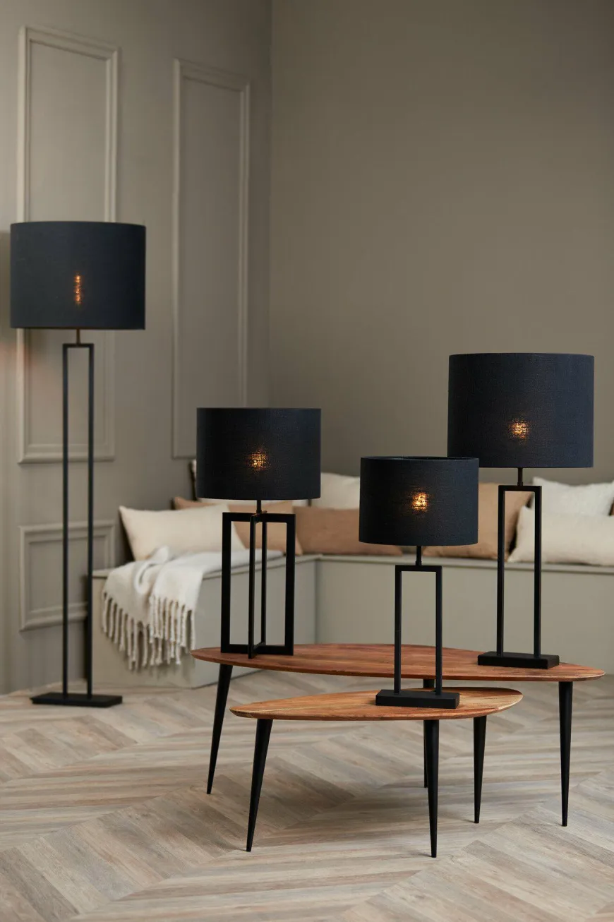 Light en Living Lampenkap cilinder 35-35-25 cm LIVIGNO zwart