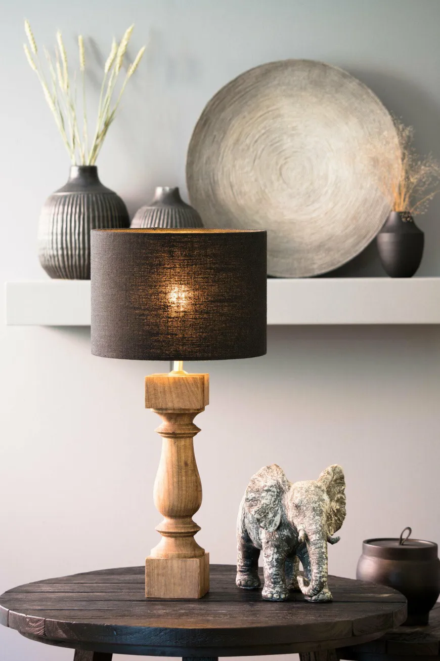 Light en Living Lampenkap cilinder 30-30-21 cm LIVIGNO zwart