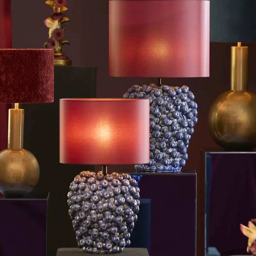 Light en Living Lampvoet Ø31,5x35 cm BERRIES keramiek donker blauw
