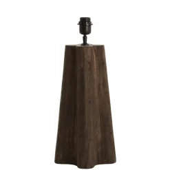 Light en Living Lampvoet 15x15x40 cm NAVELLI hout mat grijs/bruin