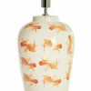 Light en Living Lampvoet Ø28X52 Cm Fish keramiek wit+oranje