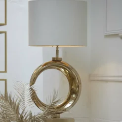 Light en Living Lampvoet 37x20x60 cm MAAN licht goud
