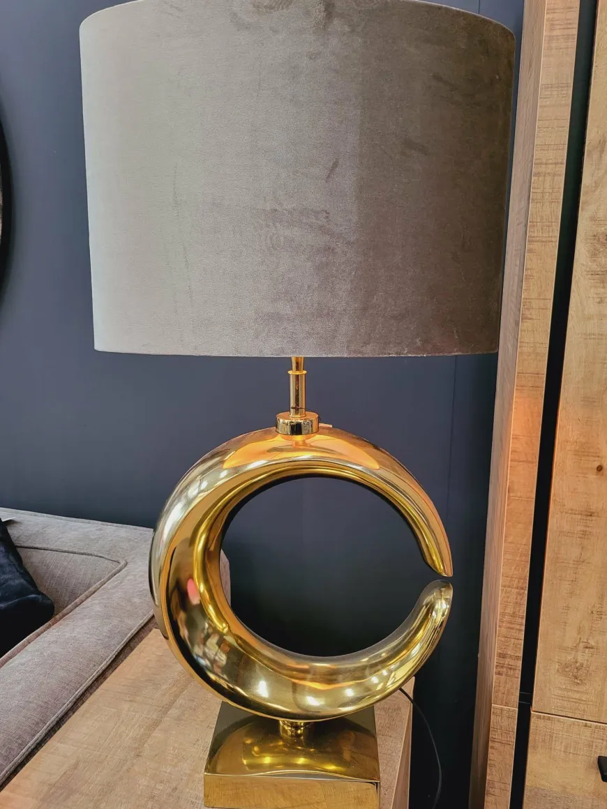 Light en Living Lampvoet 37x20x60 cm MAAN licht goud