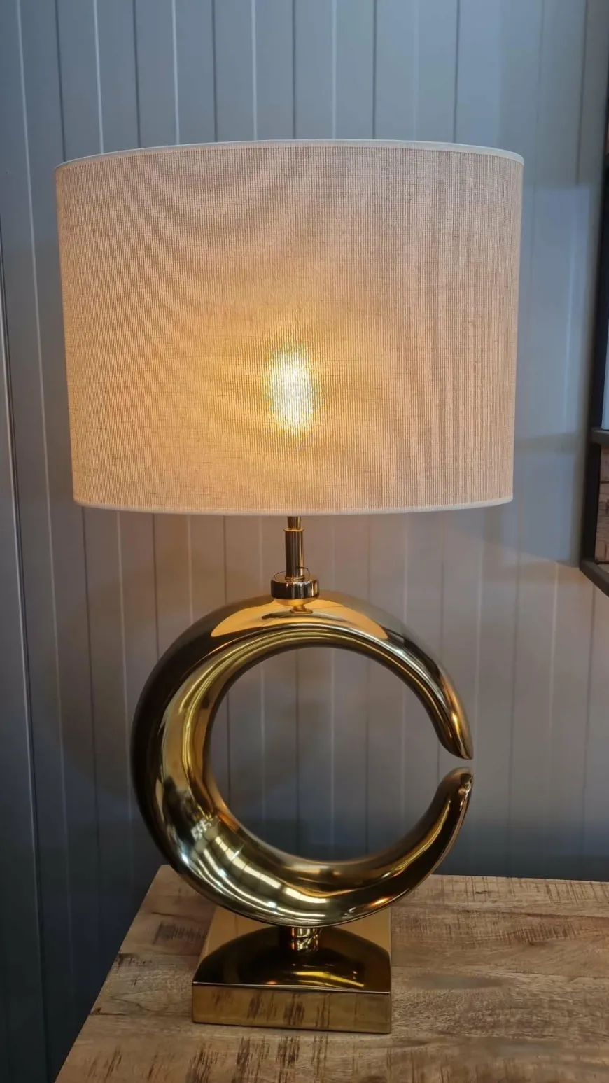 Light en Living Lampvoet 37x20x60 cm MAAN licht goud