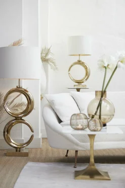 Light en Living Lampvoet 37x20x60 cm MAAN licht goud