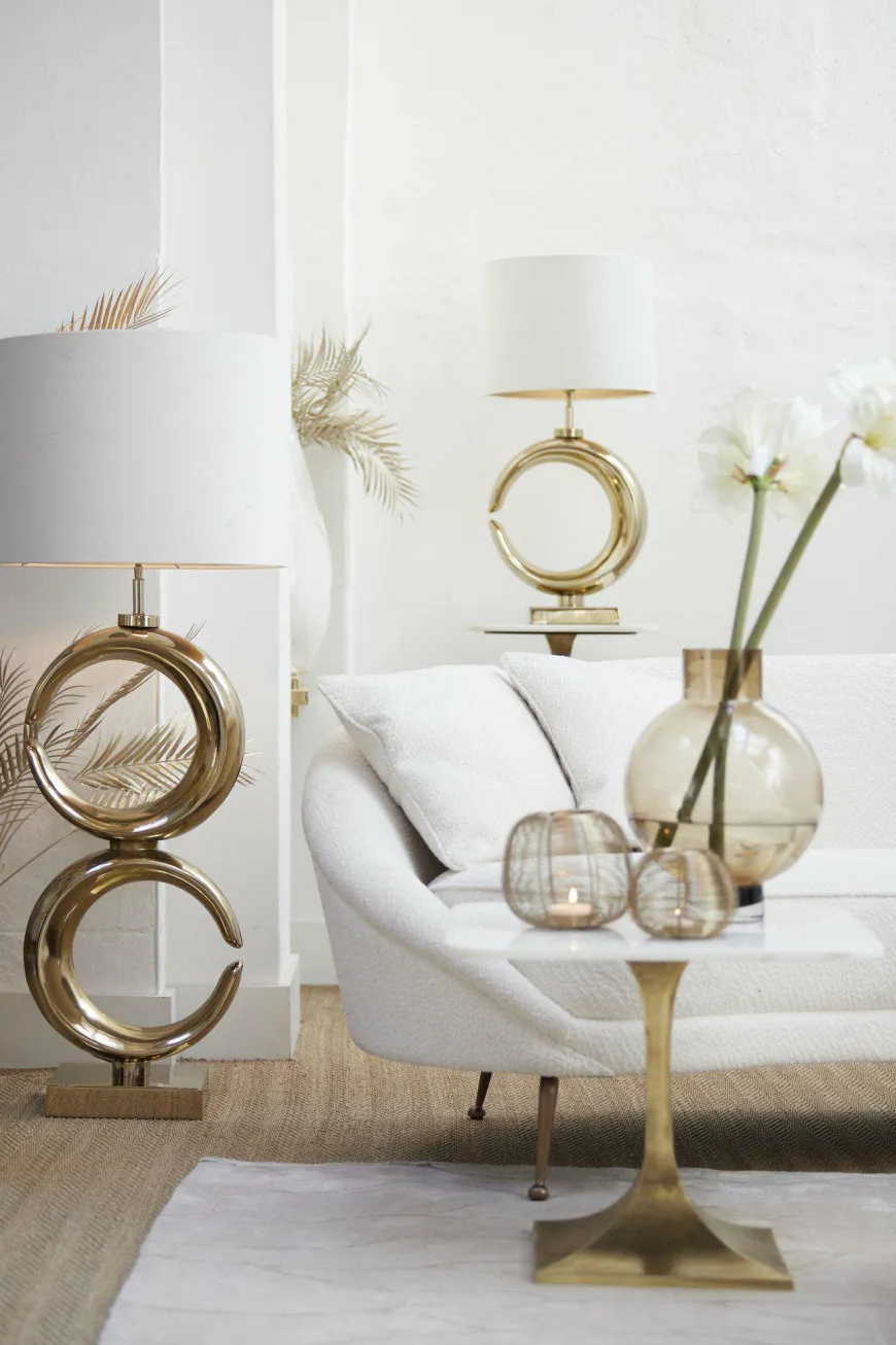 Light en Living Lampvoet 37x20x60 cm MAAN licht goud