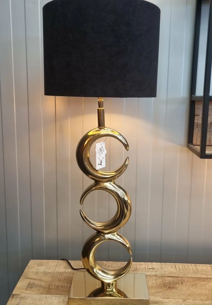 Light en Living Lampvoet 23x13x65 cm MAAN licht goud