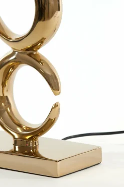 Light en Living Lampvoet 23x13x65 cm MAAN licht goud